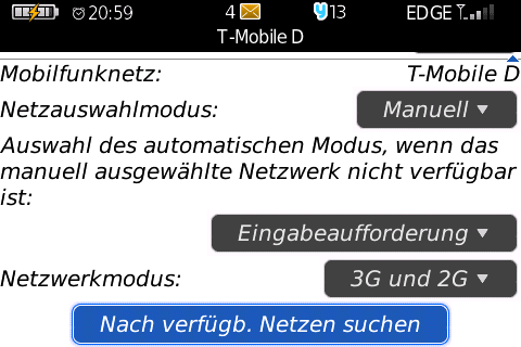 RIM Blackberry OS 5.0 Bold Drop-Down