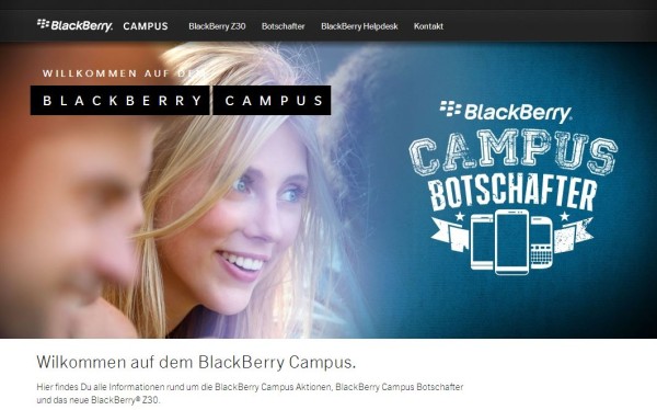 Die BlackBerry Campus-Botschafter starten ab heute an diversen Hochschulen in Deutschland
