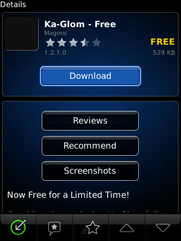 BB AppWorld on Storm 9500