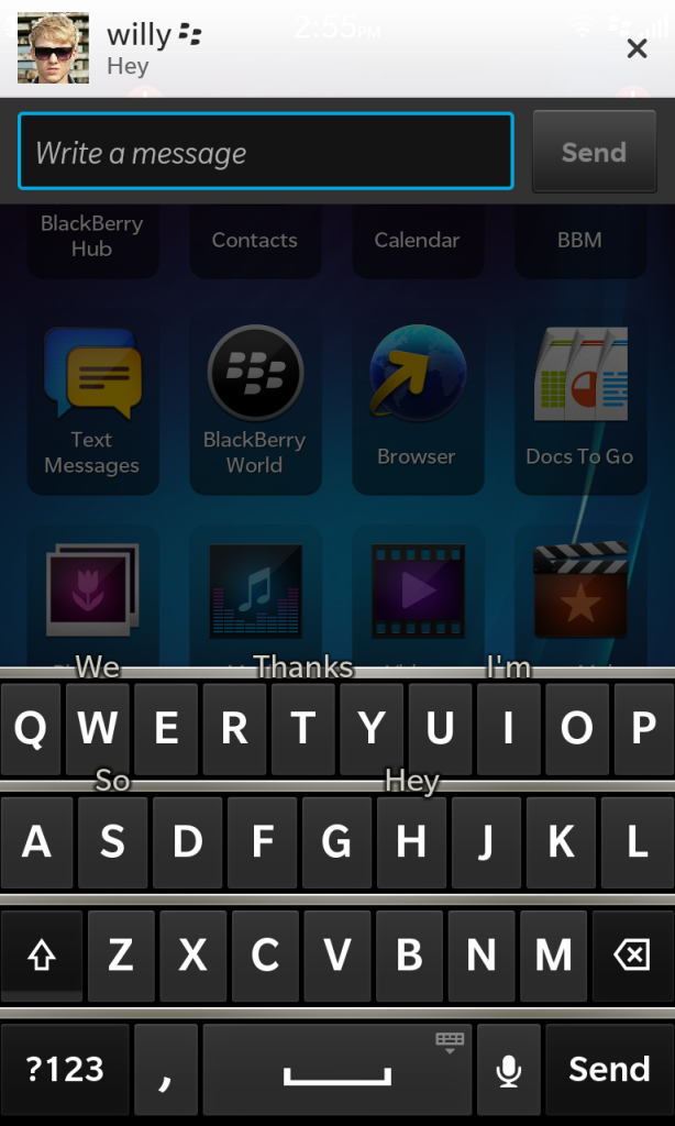 Toasts in BlackBerry 10.2