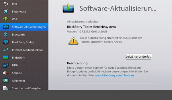 BlackBerry Tablet OS v1.0.7.3312 steht zum Download bereit – Adobe Flash Player Security Fix
