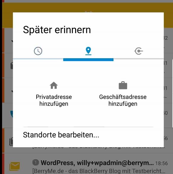 BlackBerry HUB Android Snooze Funktion