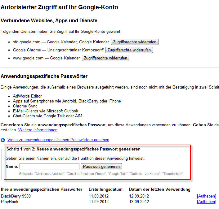 Passwörter verwalten