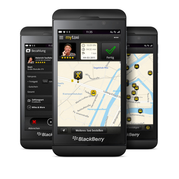 mytaxi für BlackBerry 10 verfügbar