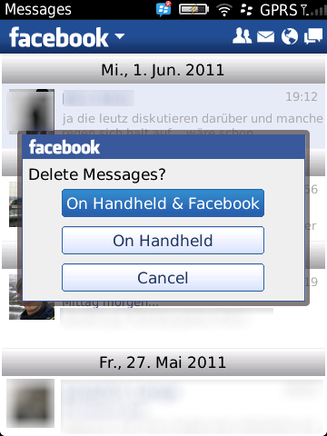 Facebook 2.0 Nachrichten löschen