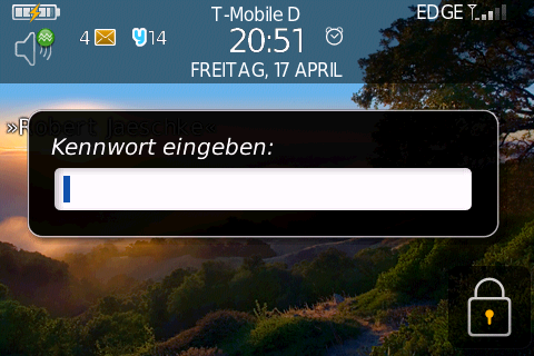 RIM Blackberry OS 5.0 Bold Anmeldung