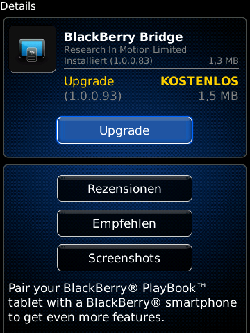 BlackBerry Bridge 1.0.0.93 Kurztest